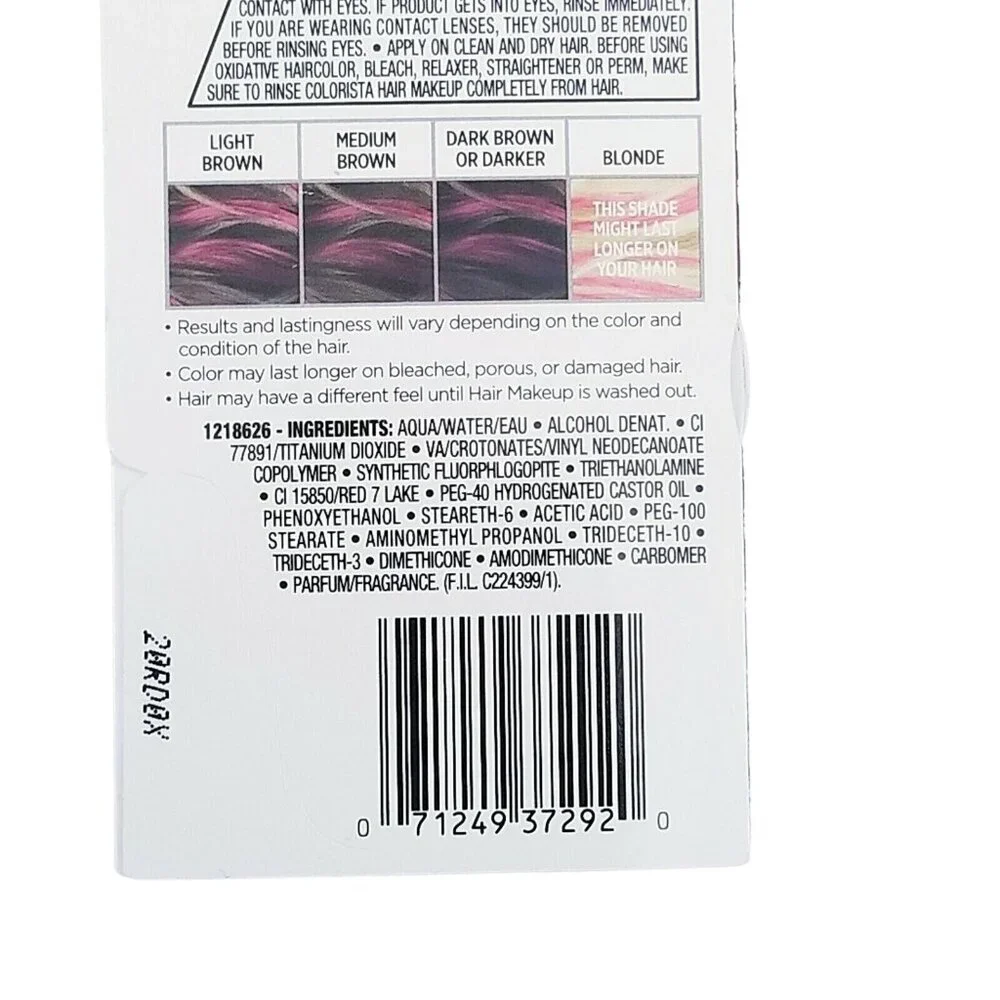 6X L'Oreal Paris Colorista Hair Makeup, 1‎ Day Color for Brunettes & Black Hair